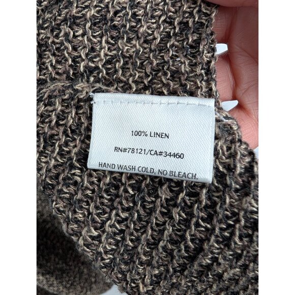 Eileen Fisher Womens XS Brown V-Neck Sweater 100% Linen Knit Long Sleeve - Picture 5 of 7